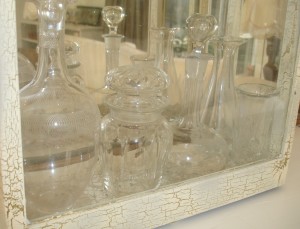glassware in a recycled glass display