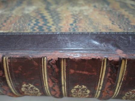 leather bound marbled book