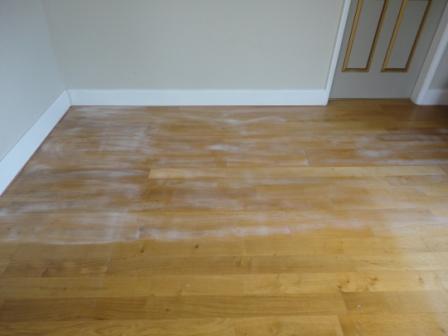 sanding wood veneer floor before painting