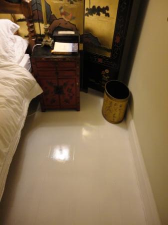 white floor painted gloss white veneer after