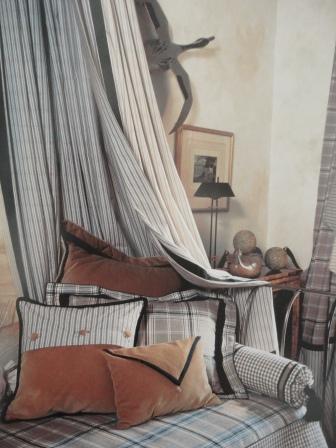 grey bedroom tartan stripes gray