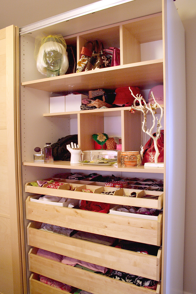 Organised Wardrobe Shelves And Drawers Declutter Tidy And